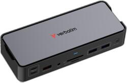 Verbatim Pro 15 az 1-ben USB-C dokkolóállomás - 2xHDMI/DisplayPort/RJ45/4xUSB-A/4xUSB-C/SD/microSD/Audio