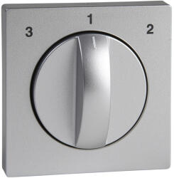 Schneider Electric Merten System M - MTN437160 -Fedlap, forgatógombos ventilátor kapcsolóhoz, System-M, alumínium (MTN437160)