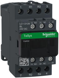 Schneider Electric TeSys D - LC1D128BL - Kisfogy. DC mágneskapcsoló, 25A (AC1) , csavaros csatlakozás 2Z+2NY pólus (LC1D128BL)
