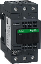 Schneider Electric TeSys D - LC1D40A3B7 - 3pólusú Everlink mágneskapcsoló (AC3, 400V 40A) rugós vezérlő sorkapoccsal 24V AC 50/60Hz (LC1D40A3B7)