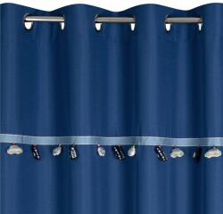 Eurofirany Car gyermekfüggöny autó díszekkel Sötétkék 140x250 cm (HS418366)