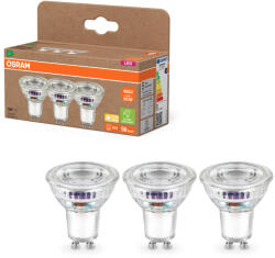 OSRAM GU10 LED 2, 5W, 450 lm, 2700 K, melegfehér, áttetsző üveg-50 W izzó helyett, 3 darabos - Superstar+ Spot PAR16 (4099854277900)