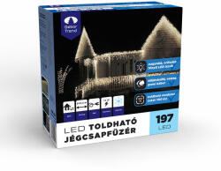 DekorTrend Kültéri toldható LED jégcsapfüzér 600 x 40 cm, 197 db Hideg fehér LED (KDK_020)