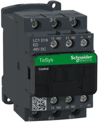 Schneider Electric TeSys D - LC1D18ED - DC mágneskapcsoló, 7, 5kW/18A (400V, AC3) , csavaros csatlakozás, 1Z+1NY (LC1D18ED)