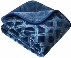 Spod Igły i Nitki Vito Akril takaró 160x200 cm sötétkék dombornyomott geometriai mintás, dekoratív ágytakaró (5101498)