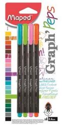 Maped Tűfilc készlet, 0, 4 mm, Graph`Peps, 4 különböző vidám szín (IMA749143)