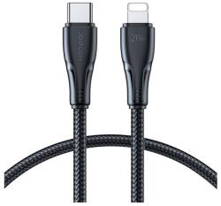 JOYROOM surpass adatkábel, type-c - lightning, 20w, gyorstöltő, 25cm, törésgátló, fekete (S-CL020A11_25_B)