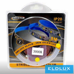 UNIVERSO Hajlítható LED szalag 12v 2835-60D-5w-450lm/M 3000k IP20 5M (1317628234)