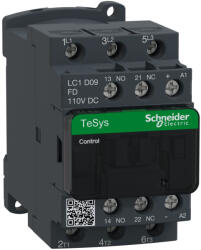 Schneider Electric TeSys D - LC1D09FD - DC mágneskapcsoló, 4kW/9A (400V, AC3) , csavaros csatlakozás, 1Z+1NY (LC1D09FD)