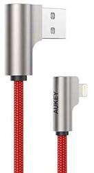 AUKEY Kábel Aukey CB-AL01, Gyors töltés, Lightning-USB, 2m, Mfi, piros (CB-AL01RED)