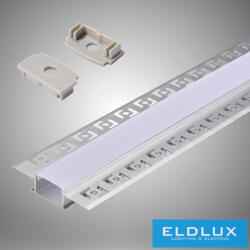 UNIVERSO süllyesztett aluprofil matt fehér fedlappal 2m 20mm (2259030600)