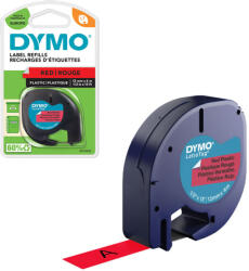 DYMO Etichete din plastic rosu DYMO LetraTag 12 mm pentru avertizare, organizare si identificare vizibila S0721630 (91203)
