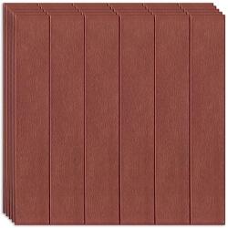 HOZRO öntapadós 3D tapéta készlet, fa panelutánzat modell, 24, 5 négyzetméter területet fed le, modern dizájn, nagyon könnyen felszerelhető, sötétbarna panelek, 50 db-os (TAPET84-50BUC)