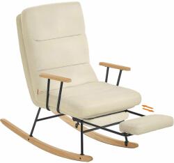  Hintaszék fa lábakkal, plüss szövettel, 4 fokozatban állítható háttámlával, krémfehér (VH-LYY990CW)