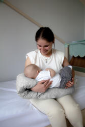BabyJem Perna multifunctionala pentru alaptat si gravide cu suport detasabil pentru cap BabyJem (Culoare: Gri) (bj_737_2)