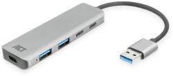 ACT AC6125 4-portos USB3.0 HUB Grey (AC6125) - pcland
