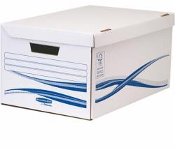 Fellowes Recipient de arhivare cu capac cu clichet, din carton, mare, cu 6 cutii de arhivare, FELLOWES "Bankers Box Basic", albastru-alb 4460504 (4460504)