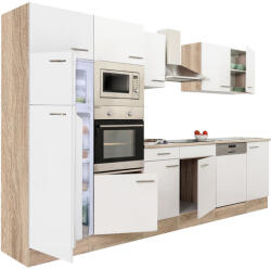 Leziter 340 Yorki Konyhablokk - Sonoma Tölgy Korpusz, Selyemfényű Fehér Front