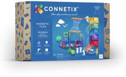 Connetix csempe - Mágneses építőkészlet szivárványos labdapálya 66 db