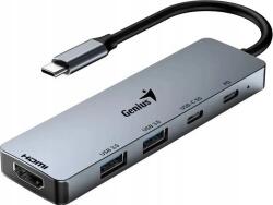 Genius hub UH-500/ Usb-c Hdmi/ 2x USB3.0/ Usb-c/ 100W Pd/ szürke (31240003400)