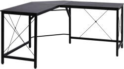 HomCom sarokasztal, MDF, kortárs megjelenés, 150x150x76cm, Fekete