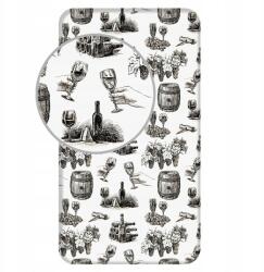 Jerry Fabrics Gumis pamut lepedő 90x200 Boroshordó fehér fekete (2332777)