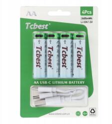  R6 (aa) 1600 mAh akkumulátor Type-C aljzattal Usb A kábel 4 x Type-C 4 db (6954457881870)