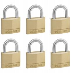 Master lock 6 db-os sárgaréz lakat szett 1 db kulcshoz Masterlock 140EURSIX 40mm (140EURSIX)