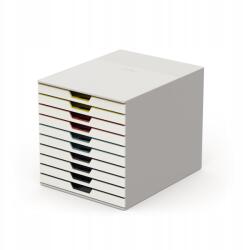 DURABLE Varicolor MIX 10, tárolódoboz tíz színes fiókkal. Méretek (763027)