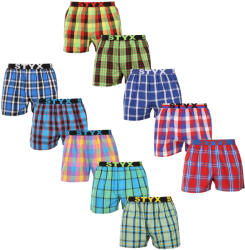 Styx 10PACK férfi bő szárú boxeralsók Styx sportos gumipánt többszínű (10B110110) XXL