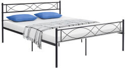  Fém ágy ráccsal, 160x200, fekete, STELVIA