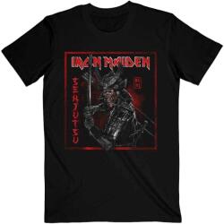 Iron Maiden Ing Senjutsu Cover Distressed Red Unisex Black XL (IMTEE132MB04)
