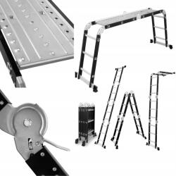 DRABEST Létra Állvánnyal többfunkciós csuklós összecsukható 4x3 Drabest (DR-AL-ST-DU-HOME-4X3+POD)