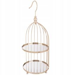 Artpol Emeletes patera ketrec arany fém tükör torta étkészlet gyümölcs desszert (159256)