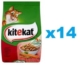 Kitekat száraz macskaeledel marhahússal és zöldségekkel 14x300g