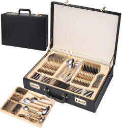  TRENDY' S rozsdamentes acél evőeszköz készlet, 84 részes, króm - pepita - 40 630 Ft