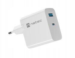 NATEC Hálózati töltő Ribera Gan 1X Usb-a 1X Usb-c 65W Fehér (NUC-2144)