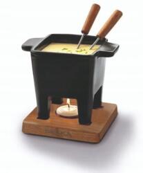 Boska Fondue Szett, fekete, 200ml, kerámia fazék, 2 villa, állvány, melegítő, sajthoz, csokoládéhoz (853530)