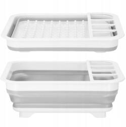 SPRINGOS Összecsukható Szárítógép Nagy Szilikon Szürke Edénycsepegtető Evőeszközök Tányérok (HA5198)