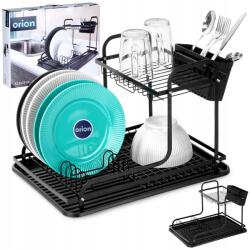 ORION Csepegtető Edényszárító tányér evőeszköz 2 szintes fekete (8592381198176)