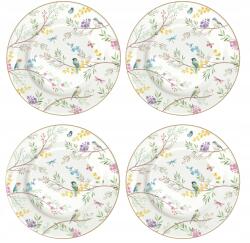 Domdekoracji 4 db-os tányér szett 19 cm desszertes tányér virág motívum színes ajándék (880-8850)