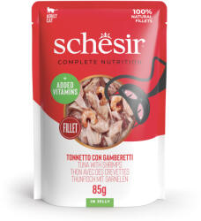 Schesir 6x85g Schesir Complete Nutrition Filet tonhal & garnéla aszpikban nedves macskatáp - zooplus - 3 902 Ft
