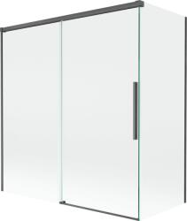 Mexen Rox Mexen Rox 2-szárnyas, toló fürdőkád paraván 150 + 70 x 150 cm, átlátszó, gun gray kefélt - 8C9-150-070-66-00 (8C9-150-070-66-00)