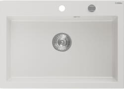 Mexen Elix gránit mosogató 1-medencés 700 x 500 mm, fehér, króm szifon - 6526701005-20 (6526701005-20)