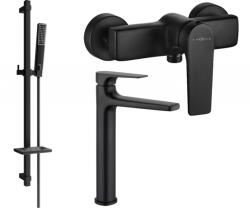 Mexen Lynx DQ72 zuhanyszett, fekete - 745914DQ72-70 (745914DQ72-70)