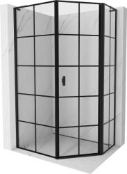 Mexen Mist L ötoldalú aszimmetrikus jobbos nyíló zuhanykabina 80 x 100 cm, fekete rács, fekete - 8A8L-080-100-70-77-P (8A8L-080-100-70-77-P)