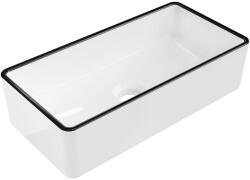 Mexen Nadia pultra tehető mosdókagyló 46 x 23 cm, fehér/fekete perem - 21614607 (21614607)