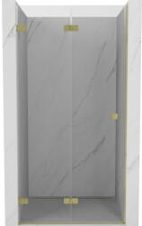 Mexen Lunar-F összehajtható zuhanyajtó balos 70 cm, átlátszó, arany szálcsiszolt - 836-070-000-55-00-L (836-070-000-55-00-L)