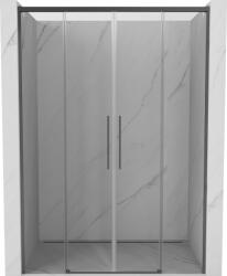 Mexen Rox Duo tolóajtós zuhanykabin 150 cm, átlátszó, gun szürke kefe - 8C2-150-002-66-00 (8C2-150-002-66-00)
