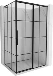 Mexen Rox L jobbra toló zuhanykabin 100 x 110 cm, fekete rács, fekete - 8C2L-100-110-70-77-P (8C2L-100-110-70-77-P)